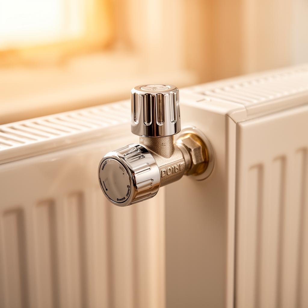 Thermostatic radiator valve close-up